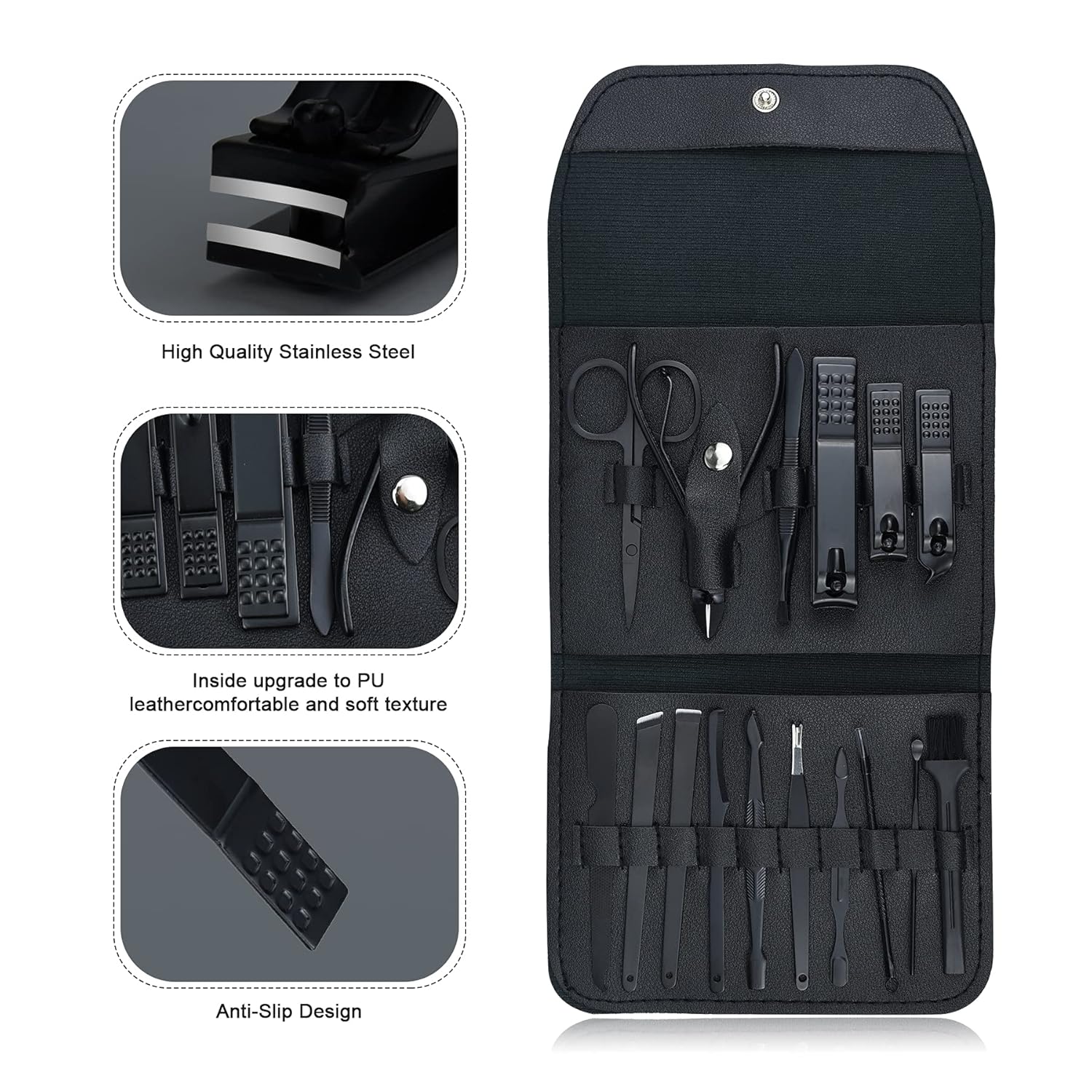 ست مانیکور پدیکور ۱۶ تکه حرفه‌ای مناسب ناخن و صورت 