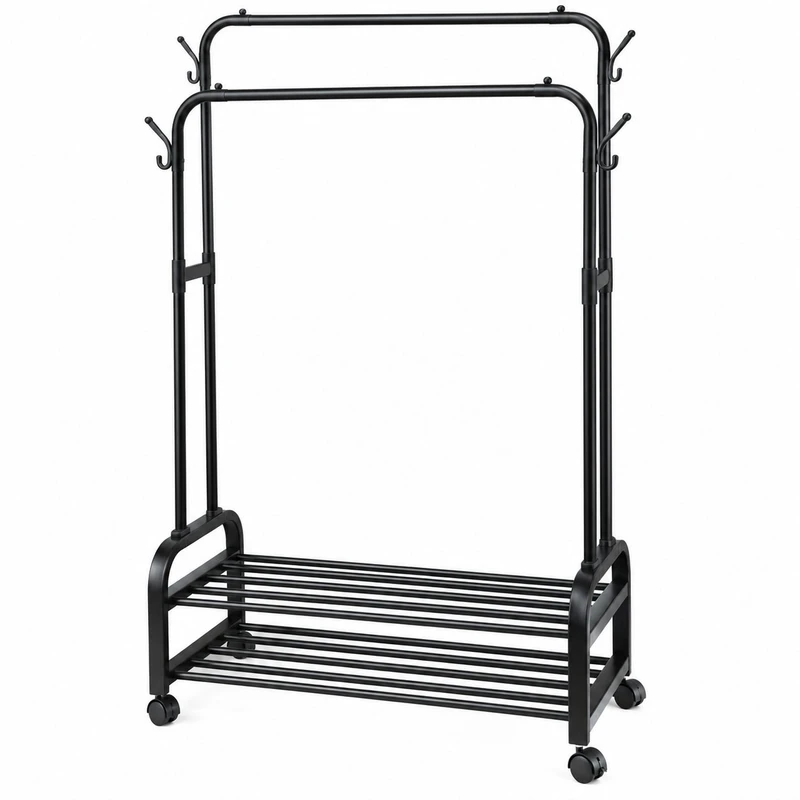 رگال لباس مدل دو میله چرخ‌دار کد YH6804-100 طول 100 سانتی متر