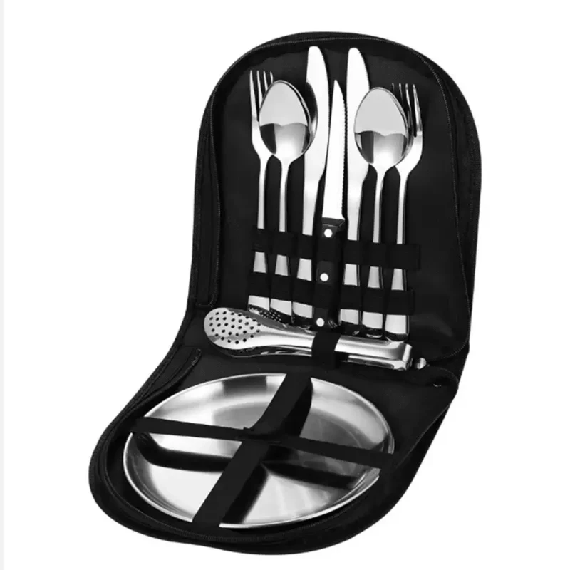 مجموعه ظروف 2 نفره کمپینگ استیل سفری