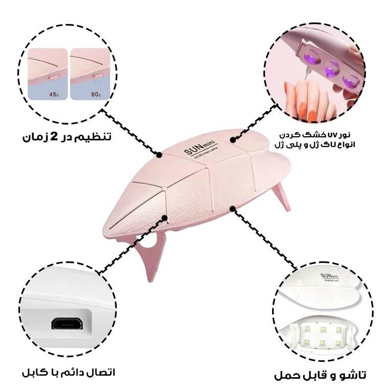 لاک خشک کن مدل برگ کد UV-6W MINI