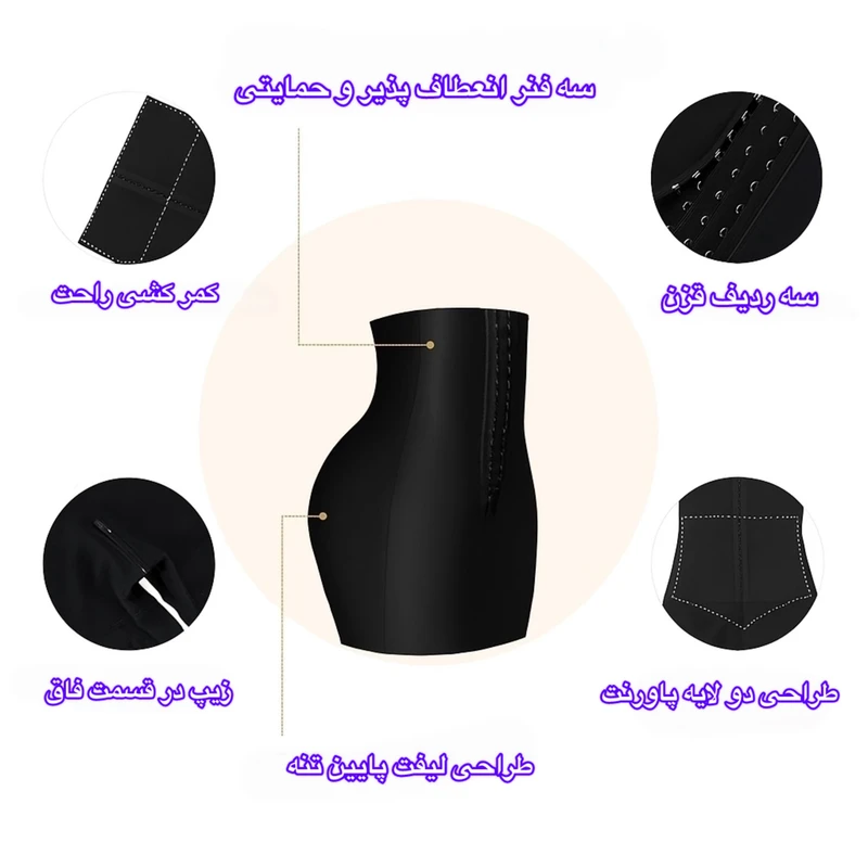 گن ساعت شنی زنانه بلافیگورا مدل 3 قزن فاق زیپدار نیم پا 