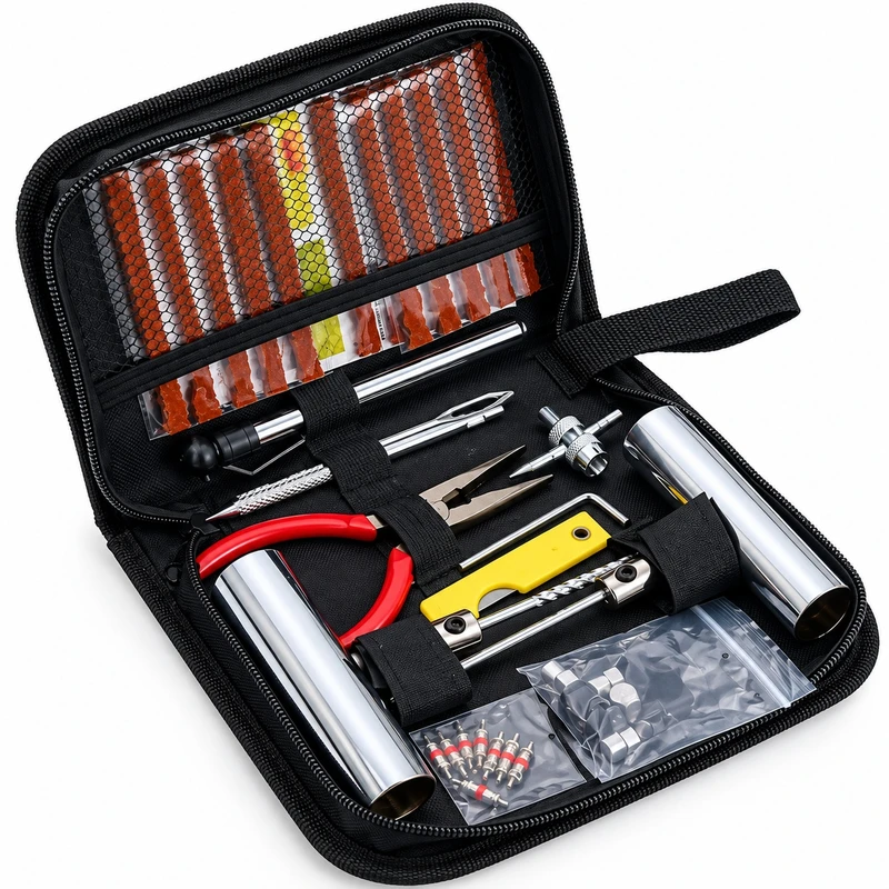 کیت پنچرگیری لاستیک خودرو مدل Tire Repair Kit مجموعه 51 عددی