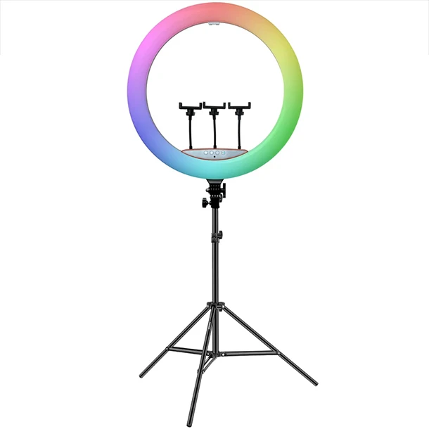 رینگ لایت مدل MJ56-RGB K به همراه سه پایه نگهدارنده