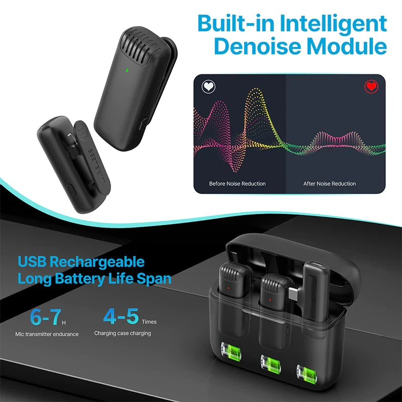 میکروفن یقه ای بیسیم مدل J13 Dual Lightning 