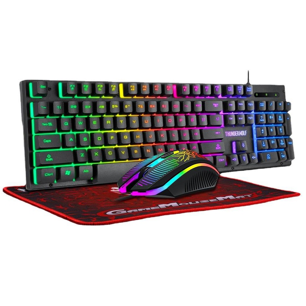 ست گیمینگ تی‌ولف مدل 3in1 TF31، سوییچ ممبران، Full-Size، نورپردازی LED RGB