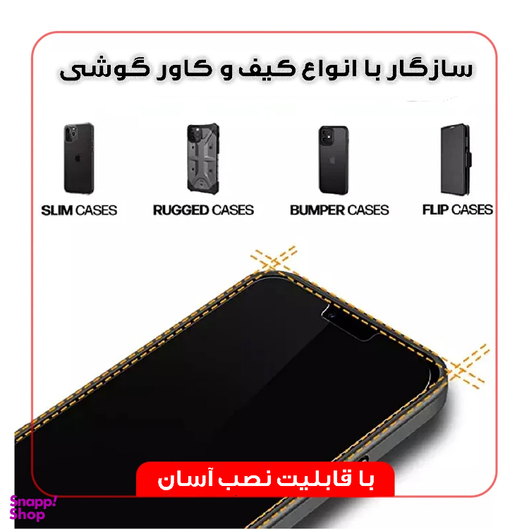 محافظ صفحه نمایش گوشی پرایوسی مدل آسان نصب مناسب iphone 14 plus/ iphone 13 Pro Max