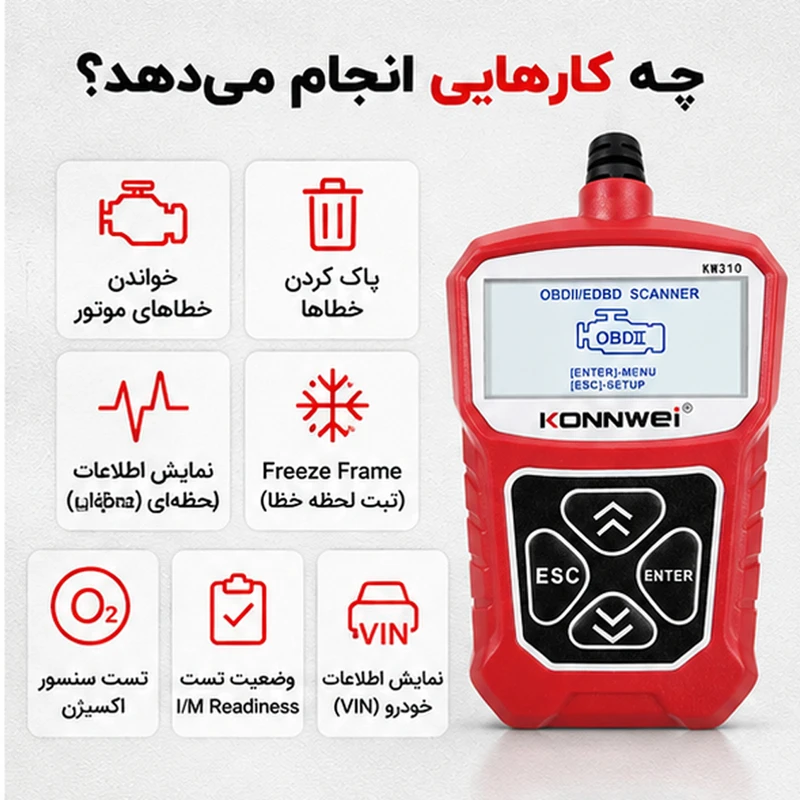 دستگاه دیاگ خودرو کانوی مدل KW310