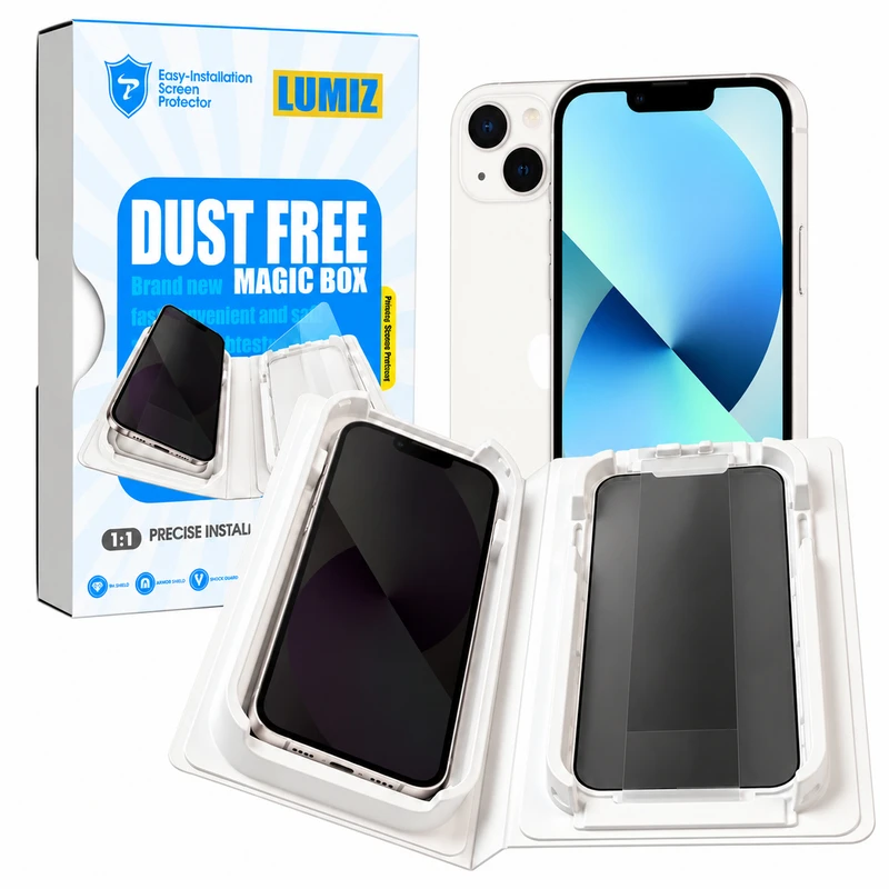 محافظ صفحه نمایش حریم شخصی لومیز مدل EASY-INSTALL مناسب برای گوشی موبایل آیفون 13/ آیفون 13 پرو / آیفون 14 / آیفون 16e / آیفون 17e