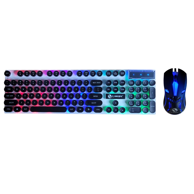 کیبورد و ماوس گیمینگ لایمید مدل GTX300NEW RGB سوئیچ ممبران، Full-Size، نور پردازی LED RGB