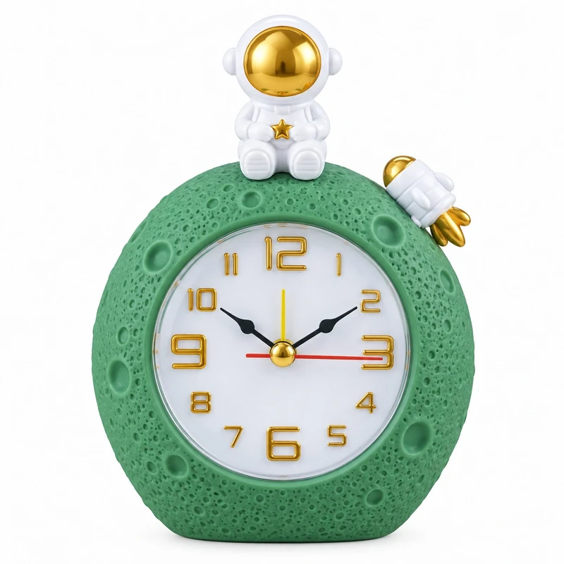 ساعت رومیزی مدل زنگ‌دار طرح فضانورد Moon Alarm Clock HD-3404