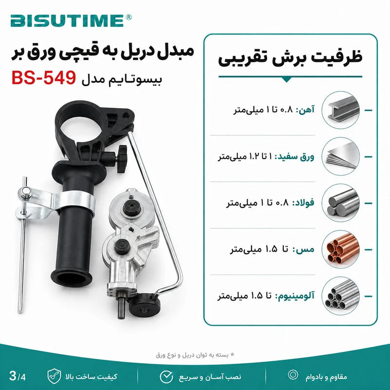 مبدل دریل به قیچی ورق بر بیسوتایم مدل BS-549
