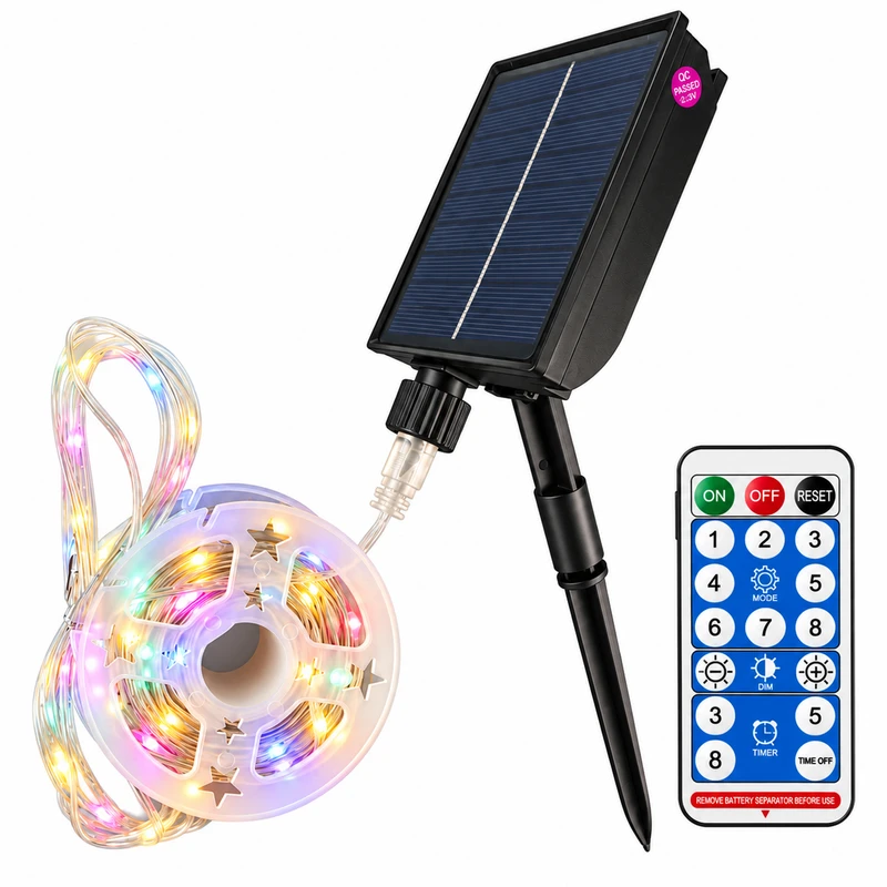 ریسه ال ای دی خورشیدی مدل RGB-5M به همراه ریموت کنترل