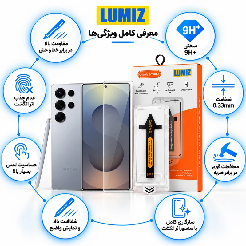 محافظ صفحه نمایش مدل EASY-INSTALL مناسب برای گوشی موبایل سامسونگ Samsung Galaxy S25 Ultra