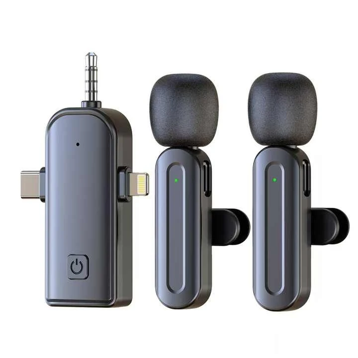 میکروفن بی سیم مدل SX26 با درگاهای اتصال Type-c و lightening و جک 3.5 میلیمتری